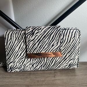 Tahari Zebra Print Wallet Black & White Identity Protect Lining